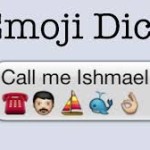 Pratbubbla med texten "Call me Ishmael” med vanlig skrift, därunder med emoji.