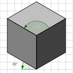 En kub avbildad som tre identiska romber.
