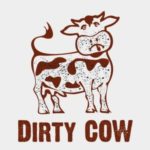 Sårbarheten Dirty Cows maskot: en tecknad ko som ser ut att vara nedstänkt med smutsigt vatten.